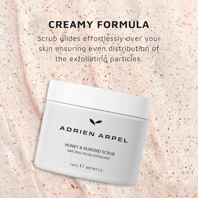 Honey Almond Skin Scrub by Adrien Arpel, Face Mask Helps Improve Skin Tone and Texture, Moisturizing and Smoothing