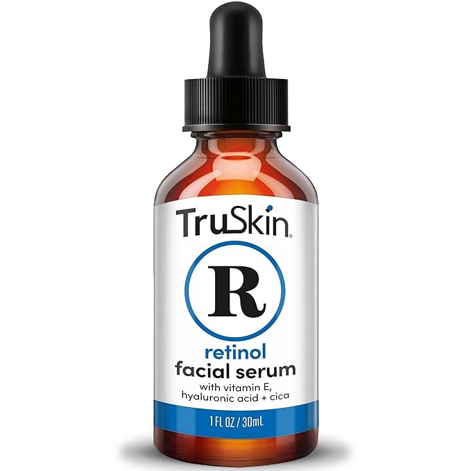 TruSkin Retinol Serum for Face – Gentle, Skin Friendly Anti-Aging Retinoid with Hyaluronic Acid, Cica & Vitamin E – Retinol Facial Serum for Smoother-Looking Skin & Improved Texture, 1 Fl Oz