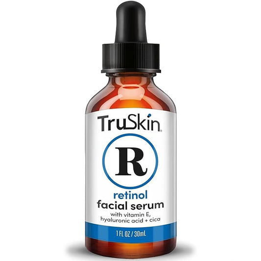 TruSkin Retinol Serum for Face – Gentle, Skin Friendly Anti-Aging Retinoid with Hyaluronic Acid, Cica & Vitamin E – Retinol Facial Serum for Smoother-Looking Skin & Improved Texture, 1 Fl Oz