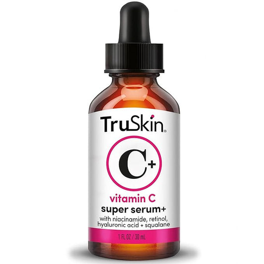 TruSkin Vitamin C Super Serum for Face – All-in-One Anti-Aging Serum with Vitamin C, Retinol, Niacinamide, Hyaluronic Acid & Squalane – Improve Appearance of Dark Spots, Firmness & Texture, 1 Fl Oz