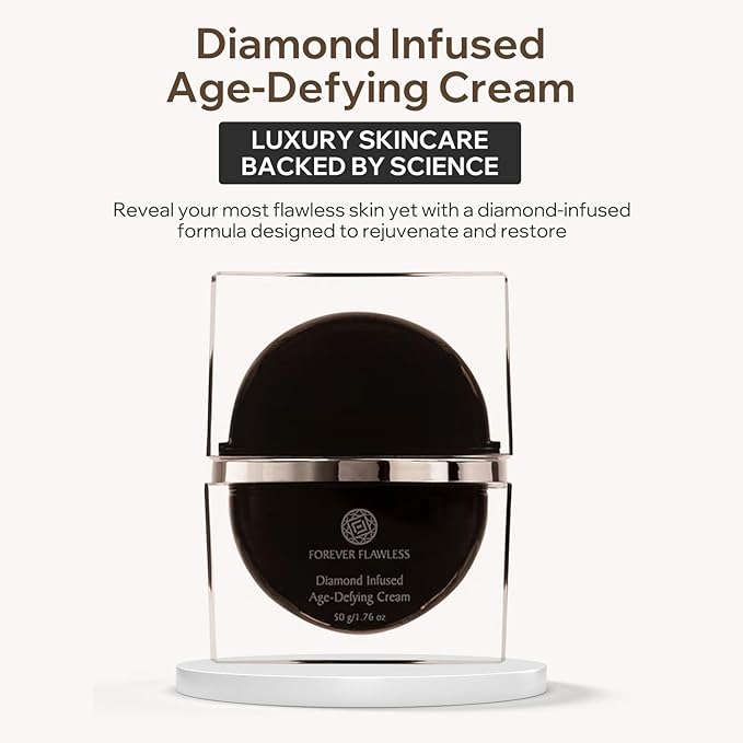 Forever Flawless Diamond Infused Age-Defying Face Cream - Hydrating Night Creams with Natural Diamond Powder for Smooth & Soft Skin - Lightweight Anti-Wrinkle Face Cream for Daily Skincare Routine