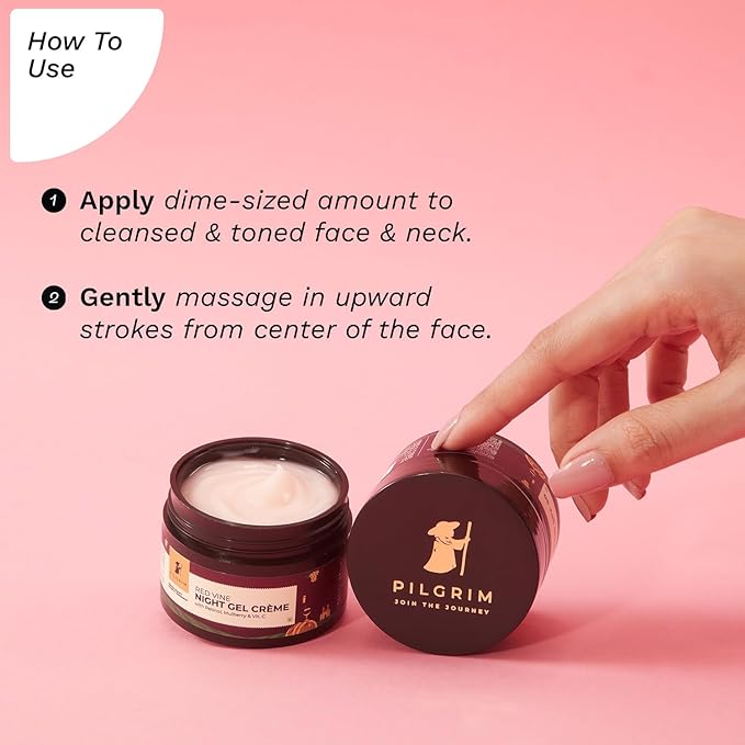 Red Vine Night Gel Crème | Anti-Aging Night Cream with Vitamin C, Retinol & Mulberry | Reduces Wrinkles & Fine Lines | Hydrates, Restores & Improves Skin Texture | 1.76 Oz (50g)