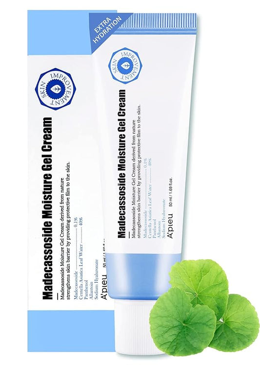 A'PIEU Madecassoside Moisture Gel Cream - Korean Moisture Barrier Moisturizer with Centella Asiatica, Deep Hydrating, Soothing and Water-Oil Balance. Korean Skincare (1.69 Fl oz)