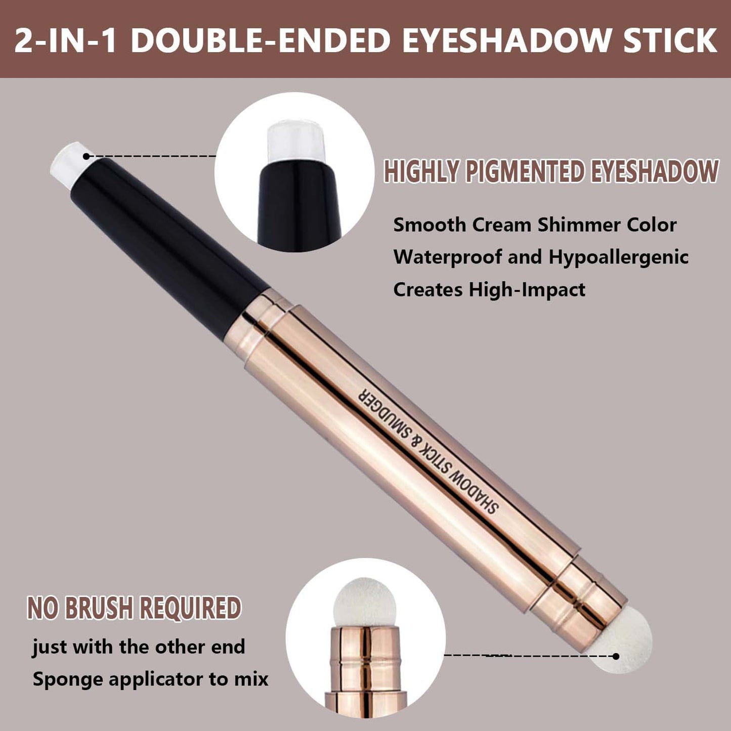 White Eyeshadow Stick Makeup，Cream Shimmer Smooth Glitter Eye Shadow Pencil Base Primer Palette, Waterproof Long Lasting EyeShadow Pen White Liner, Highlighter Stick Dimensional Eyes Look 01