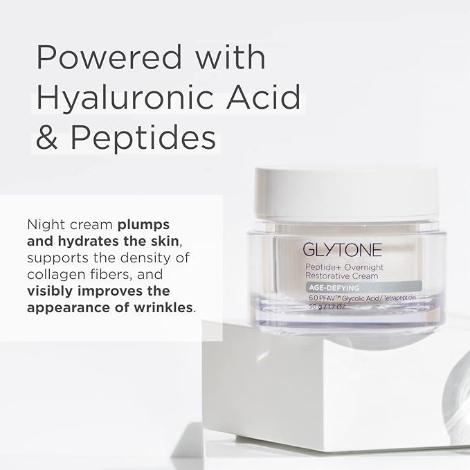 Glytone Age-Defying Peptide+ Overnight Restorative Cream - Dermatologist-Tested, Paraben-Free & Fragrance-Free - 1.7 fl. oz.