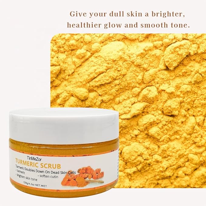 Turmeric Facial Cleanser And Face Scrub Two Piece Set for Face & Body, Turmeric Skincare Set for Women