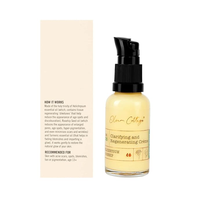 Clarifying and Regenerating Creme, 30 ml, Made with Cold Pressed Oils and Pure Essential Oils, 100% Natural