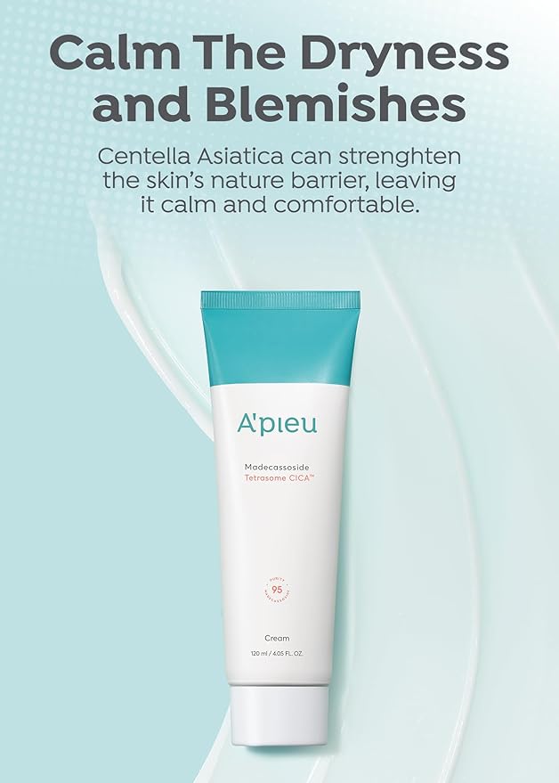 A'PIEU Madecassoside Tetrasome Cica Cream 4.06 fl oz | Calming, Hydrating Moisturizer for Redness, Sensitive Skin & Skin Barrier Support | Centella Asiatica + Madecassoside | Korean Skincare.