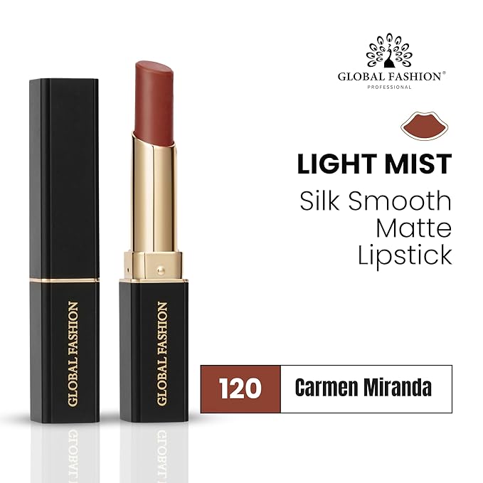 Global Fashion Silk Smooth Matte Lipstick – Long-Lasting, Luxurious Color, Rich Hydration, Lightweight Formula, Lightweight Matte Lip Color for Women, Available in Multiple Shades (120, 0.12 oz)