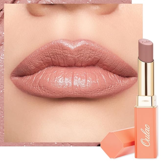 Oulac Nude Lipsticks for Women, Pink Matte Lip Stick, Full Coverage Lip Color, Satin Matte Finish, Cream Texture, Hydrating, Infused with Hyaluronic Acid, Vegan & Clean Beauty 4g SG03 Be Seductive