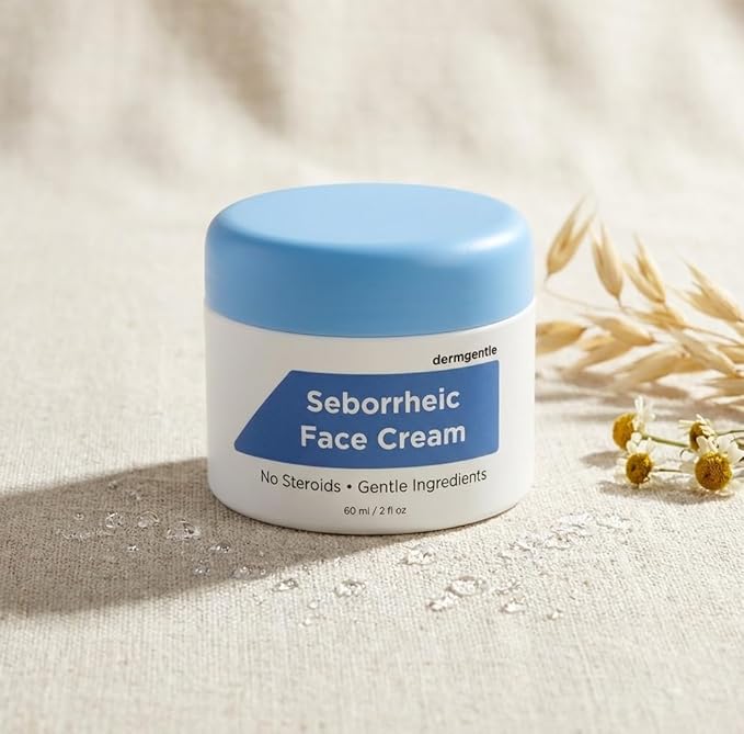 Seborrheic Dermatitis Face Cream for Sensitive Skin - Hydrates & Supports the Skin Barrier with MCT Oil, Squalane - Moisturizing Face, Scalp and Body Cream - No Steroids, Gentle Ingredients