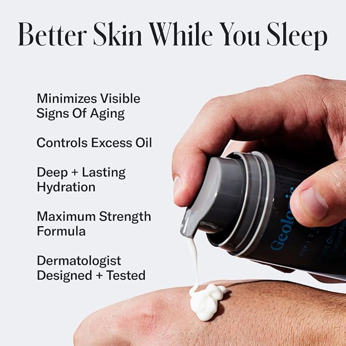 Geologie Complete Skincare Set for Men & Women | 3-Month Simple & Effective Daily Clear Skin Routine | Acne, Oily Skin, Dark Spots | Face Wash 2-Pack, Retinol Face Cream, SPF15 Moisturizer & Eye Cream