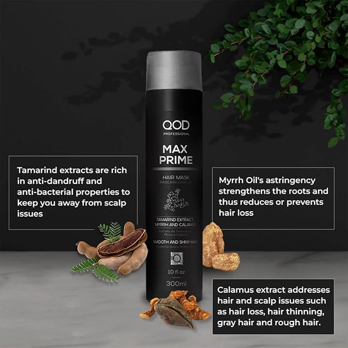 QoD MAX PRIME AFTER STRAIGHTENING MASK 300ML- 10fl oz / FOR SMOOTH HAIR / PROLONG THE STRAIGHT EFFECT