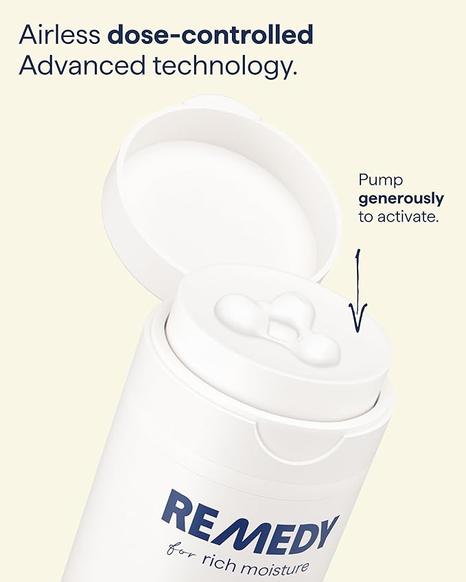 Remedy Rich Cream Barrier Repairing Facial Moisturizer - Remedy for Rich Moisture - For Normal to Dry Skin - Quadruple Ceramides, Peptides, Squalane, Glycerin- By Dermatologist Dr. Shah, 1.7 fl. oz