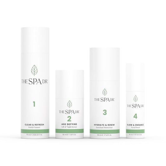 The Spa Dr. 4-Step Skin Care Kit - 30 Day Supply Self Care Kit - Anti Agin Facial Kit - Organic Skin Care - Perfectly pH Balanced