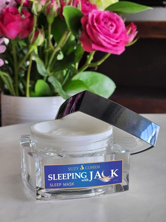 Suzy Cohen Sleeping with Jack Skin Renewing Night Cream: Hydrating Collagen Boosting Moisturizer with Niacinamide, Hyaluronic Acid for Plumping and Jackfruit Extract. Anti-aging Facial