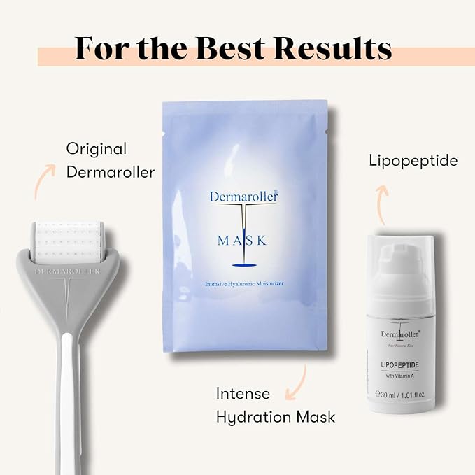 Dermaroller, New Natural Line Lipopeptide Night Cream Hyaluronic Acid Vitamin A and Shea Butter Combine to Moisturize and Repair Tired Stressed Skin Helps to Reduce Fine Wrinkles oz, 1.01 Ounce