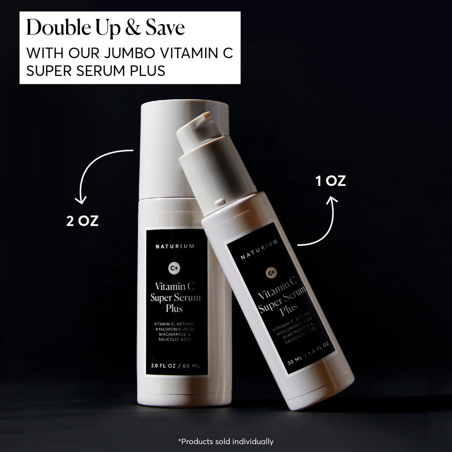 Naturium Vitamin C Super Serum Plus, Smoothing Face Care, plus Retinol, Hyaluronic Acid, Niacinamide & Salicylic Acid, 1 oz