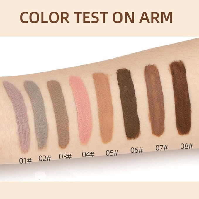 Liquid Eyeshadow Set Matte Brown Toned Eye Shadow Nude Eyeshadow Base Long Lasting(8 Color)#A