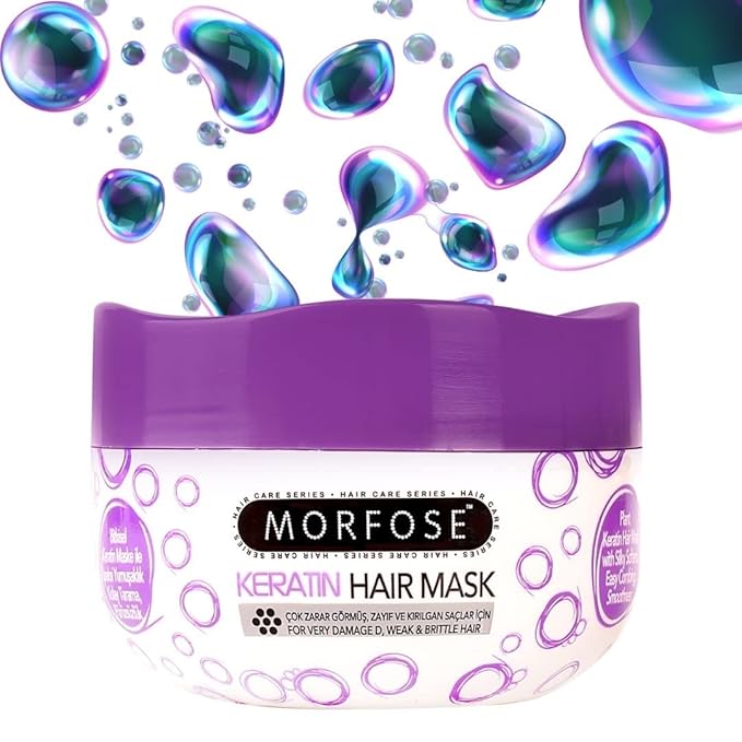 Morfose Keratin Hair Mask for Curls, Frizzy, Bleached Hair, Deep Conditioning with Improved Elasticity, 500ml