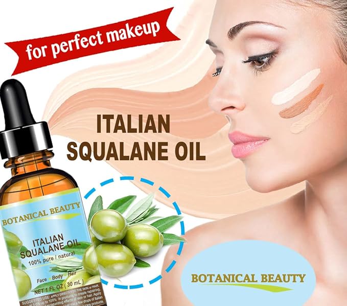 Botanical Beauty SQUALANE Italian. 100% Pure/Natural/Undiluted Oil. 100% Ultra-Pure Moisturizer for Face, Body & Hair. Reliable 24/7 skincare protection. 4 fl.oz- 120 ml