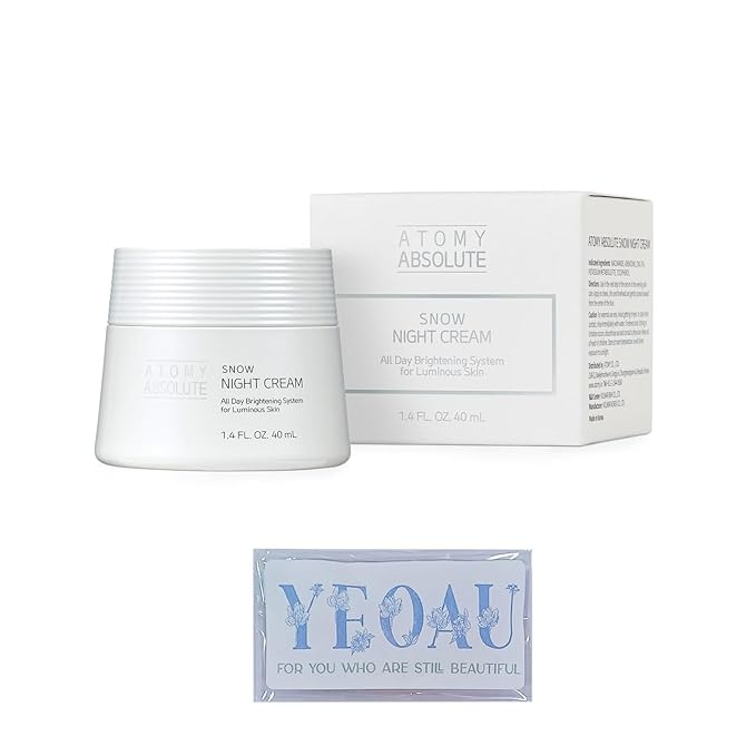 Hydrating Winter Cream with Moisturizing Formula, A Soft & Smooth Skin Appearance, For Atomy Absolute Snow NIGHT Cream (1.4FL.OZ / 40ml)