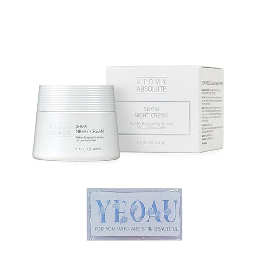 Hydrating Winter Cream with Moisturizing Formula, A Soft & Smooth Skin Appearance, For Atomy Absolute Snow NIGHT Cream (1.4FL.OZ / 40ml)