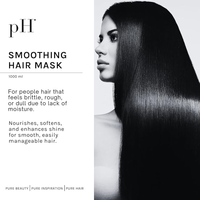 pH PURE HAIR Smooth Perfect Anti Frizz Hair Mask - Softens and adds shine for Frizzy, Unruly Hair, Enriched with Monoi Oil and Magnolia Extract 33.8 Oz