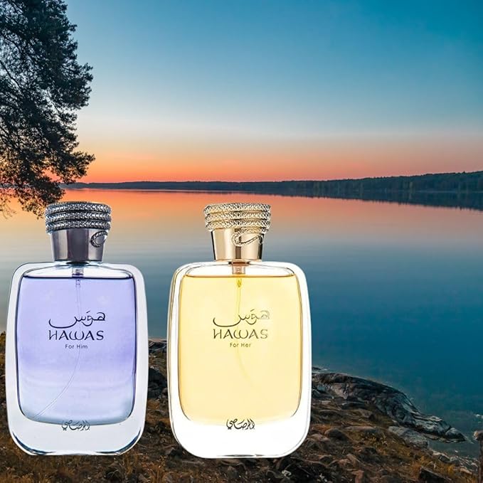 RASASI Hawas For Him & Hawas For Her EDP Sprays 100ML (3.4 OZ) Long Lasting, Exquisite Scent, Luxurious Fragrances. (Luxurious Bundle)