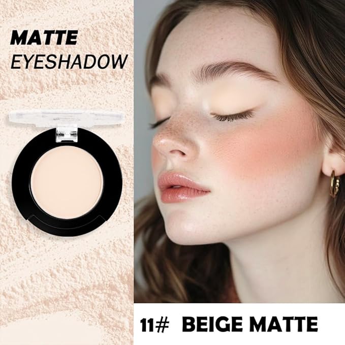 Neutral Light Nude Beige White Single Matte Eye Shadow Palette Naked Eyeshadow Palette Makeup for Old Women de sombras de ojos Natural Vegan Eyeshadow for Eyes Long Lasting Naturing-Looking #11