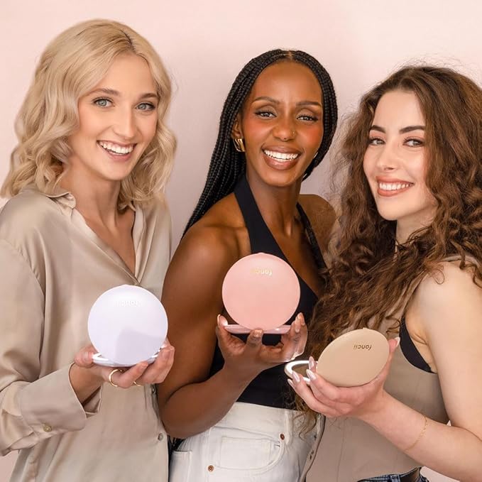 Fancii Mini Taylor Compact Magnifying Mirror with LED Light, 10x/1x, Rechargeable, 3 Light Settings, Dimmable - Small Lighted Travel Handheld Mirror for Pocket, Handbag, Purse, 2-Sided (Pink)