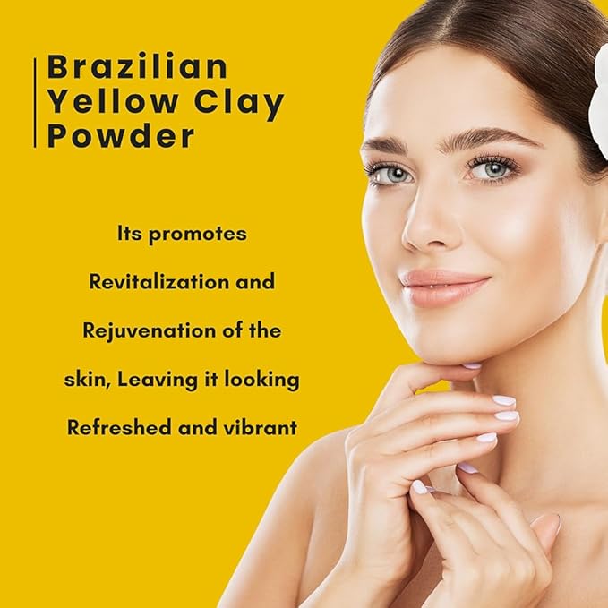 Brazilian Yellow Clay Powder 227 g - Natural | Cosmetic clay powder for Skin Care| Face Mask | Soap Making