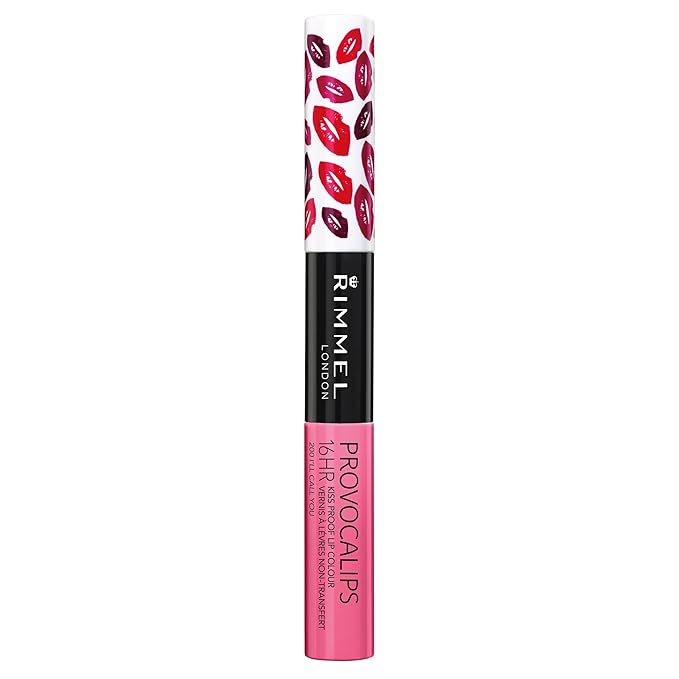 Rimmel London Provocalips 16hr Kiss-Proof Lip Color - Two-Step Liquid Lipstick to Lock in Color and Shine - 200 I'll Call You, .14 fl.oz.