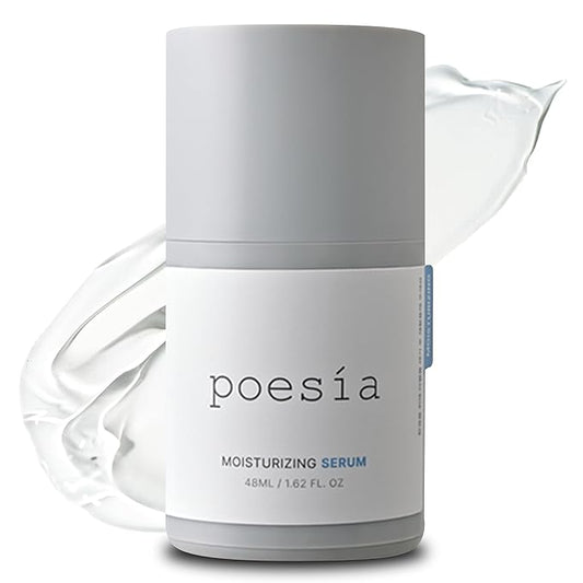 POESIA Hydro Hyaluronic Ampoule Serum – 3-Layer Hyaluronic Acid Complex for Deep Hydration | 48ml | Korean Glass Skin Glow | Clinically Proven +282% Moisture | Clean & Vegan Skincare
