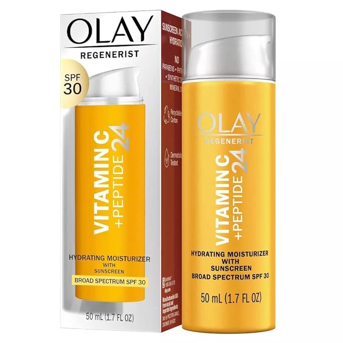Olay Super Cream with Sunscreen SPF 30, Trial Size, Lightweight Face Moisturizer with Sun Protection, 5-in-1 Skin Care Benefits - Hydrating, Brightening, Firming - Niacinamide, Vitamin C, 15 mL