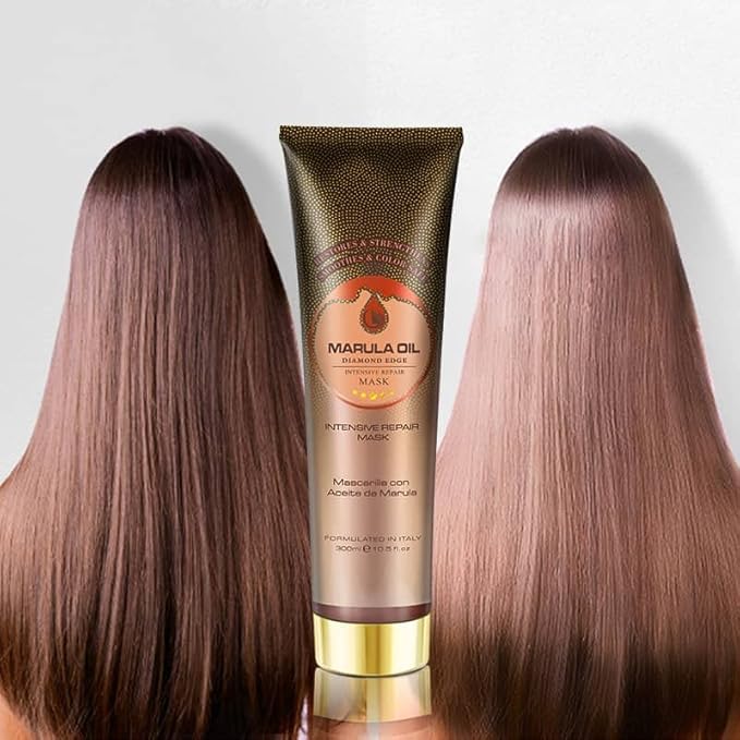 Diamond Edge Intensive Hair Treatment Mask | Take Down Moisture & Repair MASK Marula Oil Volume Nourish | Detangling Mask - Paraben & Sulfate Free