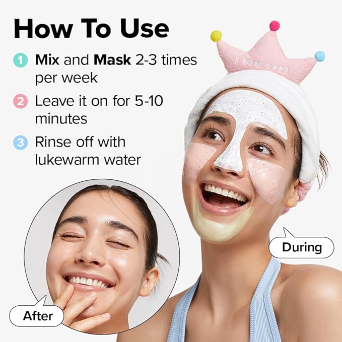 I DEW CARE Wash Off Face Mask Gift Set - Mini Scoops | Hyaluronic Acid, Korean Self Skincare, Facial Treatment, Vegan, Cruelty-Free, Paraben-Free, Exfoliating, Soothing