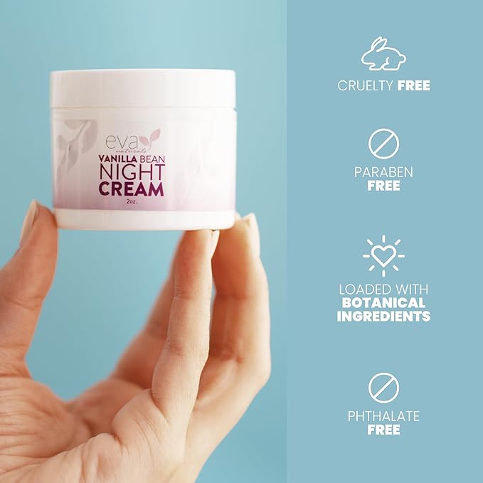 Eva Naturals Vanilla Bean Night Cream by Eva Naturals (60 ml) - With Vitamin E and Green Tea