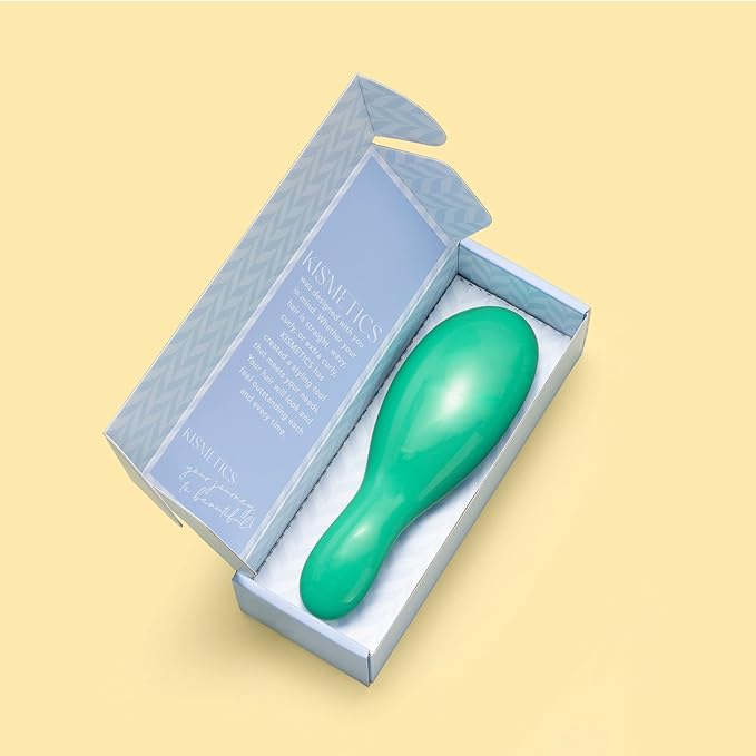 Supreme Brush + Cleaner, Gentle Detangling, Detangler Hair Brush for All Hair Types. For use on Wet or Dry Hair (Aqua)