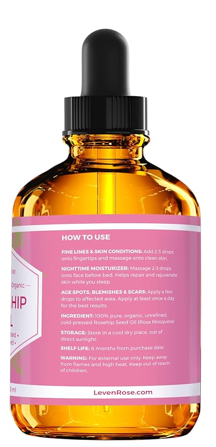 Leven Rose Winter Combat Bundle with Rosehip Oil 4oz, Rosehip Night Serum, and 24k Gold Rose Water
