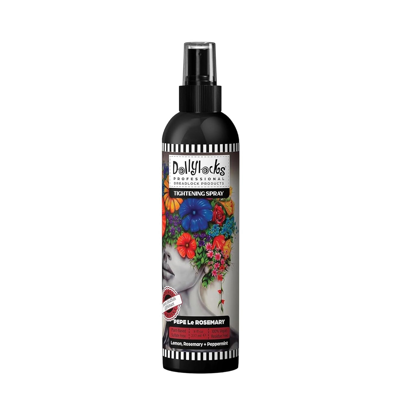 Dollylocks Dreadlock Tightening Spray for Locs - Pepe Le Rosemary, Lemon Rosemary Peppermint - Strengthen, Tame Frizzy Dreads, Residue-free for Loose Hair, 8oz