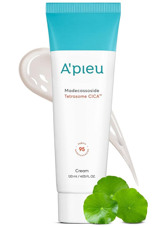 A'PIEU Madecassoside Tetrasome Cica Cream 4.06 fl oz | Calming, Hydrating Moisturizer for Redness, Sensitive Skin & Skin Barrier Support | Centella Asiatica + Madecassoside | Korean Skincare.