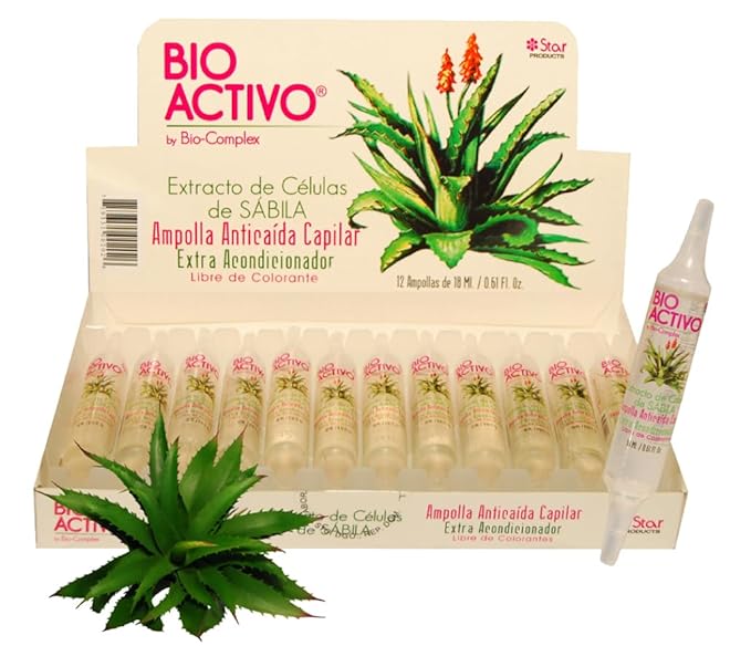 Bioactive Aloe Vera Capilar Cell Extract Ampoules 12 Pack – 0.61 oz Each, Intensive Hair Repair and Hydration Treatment
