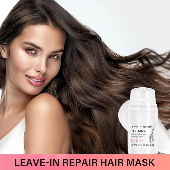 Leave-In Repair Hair Mask, Dry or Damaged Hair Mask Treatment, Repair Traight, Curly, Wavy, Thick, Thin Hair