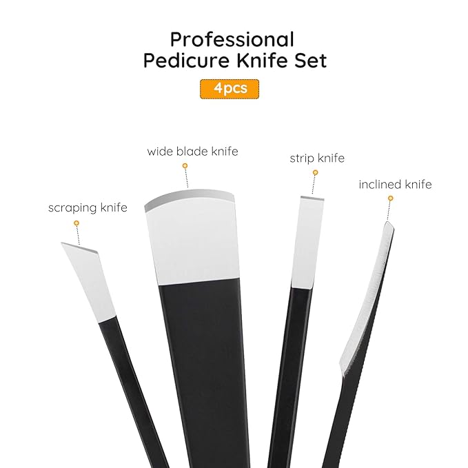 4pcs Pedicure Knife Set, Segbeauty Ingrown Toenail Knife, Correction Nippers Clipper Remover with Carry Bag, High Manganese Steel Nail Care Foot Repair Cutter for Calluses for Beauty Salon Home Use