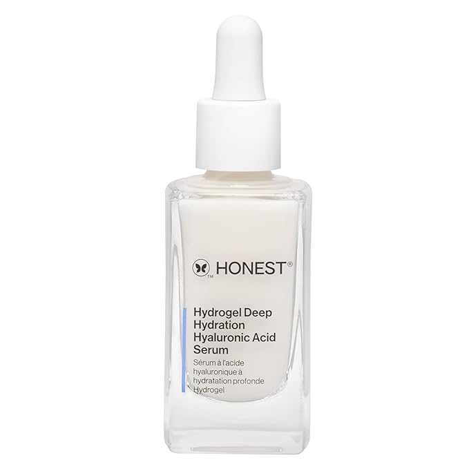 Honest Beauty Hydrogel Deep Hydration Hyaluronic Acid Serum, Moisturizes Plumps, Hypoallergenic, Fragrance-Free, Vegan, Gentle for Sensitive Skin, 1 fl oz