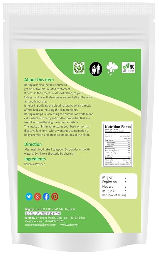 Eclipta Prostrata | Karisalai | Karisalankanni | Bhringraj powder | False Daisy Powder | Hair Growth | Organic Herbal Powder for Beautiful Hair 100% Natural (700 GM)