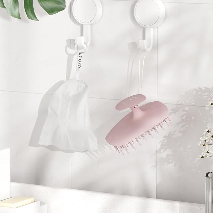 Scalp Massager Shampoo Brush, Scalp Scrubber & Exfoliator for Dandruff Removal, Wet & Dry and Detangler for Men and Women, Suitable for Short Medium Hair (Pink)