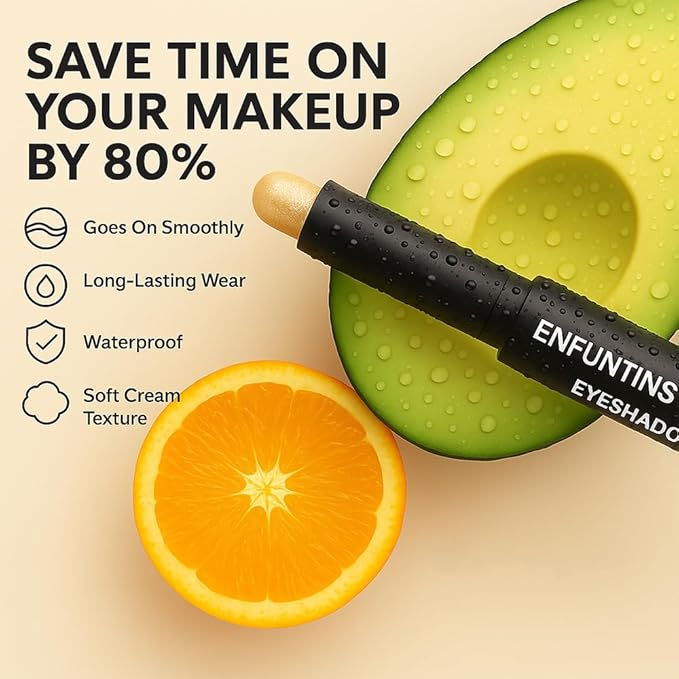 6Pcs Cream Eyeshadow Sticks Set, Champagne Pearl Brown Cocoa Stone Green Sliver Shimmer Matte Waterproof Eye Brightener Stick Palette for Eye Makeup 02 (6Pcs-02)