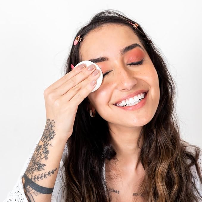 LastRound Reusable Makeup Remover Pads - 7 Washable Eco-Friendly Reusable Cotton Rounds for Face - Sustainable & Soft Cotton Face Pads for Facial Cleansing & Eye Makeup Removal - Travel Storage Case